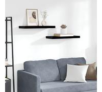 Yisssmeng Set di 2 mensole sospese, 60 x 23,5 cm, in MDF nero lucido, pannelli a nido d'ape e telaio in metallo, moderno per soggiorno, corridoio, camera da letto, cucina