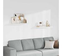 Yisssmeng Set di 2 mensole sospese, colore bianco, 80 x 23,5 x 3,8 cm, in MDF a nido d'ape e telaio in metallo, moderno galleggiante, portata massima 10 kg, per soggiorno, camera da letto, cucina