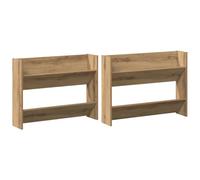 Yisssmeng Set di 2 scarpiere da parete in rovere Artisan, scarpiera moderna in robusto legno, mobile da corridoio salvaspazio, montaggio a parete per corridoio e ingresso, 80 x 18 x 60 cm