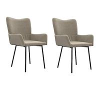 Yisssmeng Set di 2 sedie da pranzo in velluto grigio chiaro, 55 x 57 x 81,5 cm, design moderno con struttura in metallo e schienale ergonomico per sala da pranzo, cucina, soggiorno