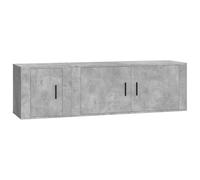 Yisssmeng Set di 2 tavole basse per TV, grigio cemento, materiale in legno, 100 x 34,5 x 40 cm e 40 x 34,5 x 40 cm, montaggio a parete, design moderno, molto spazio per soggiorno, camera da letto