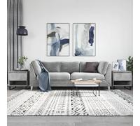 Yisssmeng Set di 2 tavolini da caffè, grigio cemento, 50 x 46 x 50 cm, in legno con gambe in metallo, design moderno con cassetto, piccolo e stabile per soggiorno, divano e angolo