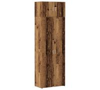 Yisssmeng Set di 3 armadietti multiuso, effetto legno anticato, con ripiani e ante, sistema moderno per soggiorno, camera da letto e ufficio, 70 x 42,5 x 225 cm