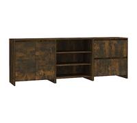 Yisssmeng Set di 3 credenze per affumicatura, 70 x 40 x 75 cm, in legno con ante e ripiani, design moderno per soggiorno, corridoio, camera da letto