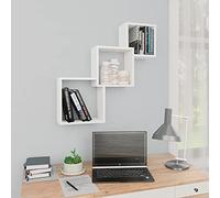 Yisssmeng Set di 3 scaffali da parete, colore bianco, 68 x 15 x 68 cm, in legno dal design moderno a cubo, portata 40 kg, per camera da letto, soggiorno, cucina, corridoio