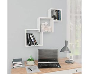 Yisssmeng Set di 3 scaffali da parete, colore bianco, 68 x 15 x 68 cm, in legno dal design moderno a cubo, portata 40 kg, per camera da letto, soggiorno, cucina, corridoio