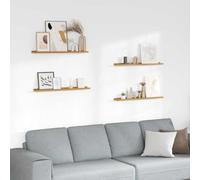 Yisssmeng Set di 4 mensole da parete beige 80 x 9 x 3 cm, in materiale di legno, design moderno, robusto e durevole, per soggiorno, camera da letto, ufficio e bagno