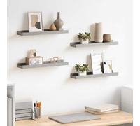 Yisssmeng Set di 4 mensole da parete grigio 40 x 9 x 3 cm MDF Floating Shelves moderno mobile decorazione per Living Room camera da letto cucina bagno