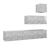 Yisssmeng Set di 4 tavole da appendere per TV, grigio cemento, in legno, 80 x 30 x 30 cm, design moderno con ampio spazio di archiviazione, montaggio a parete, per soggiorno, corridoio, casa, ufficio
