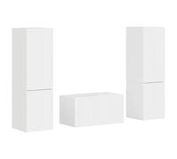 Yisssmeng Set di 5 mobili per TV bianco lucido in legno moderno Lowboard mensola da parete 31 x 30 x 60 cm per Living Room Ufficio e camera da letto