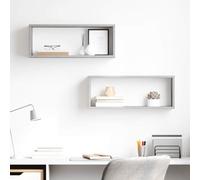 Yisssmeng Set di mensole da parete, grigio cemento, 60 x 15 x 23 cm, in materiale di legno, moderna mensola sospesa con montaggio invisibile per libri, decorazione camera da letto, soggiorno, cucina o