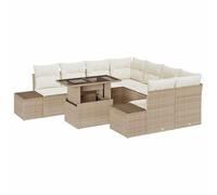 Yisssmeng Set di mobili da giardino, 9 pezzi, divano lounge con tavolo