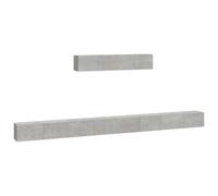 Yisssmeng Set di mobili per TV, grigio cemento, in legno, 100 x 30 x 30 cm e 80 x 30 x 30 cm, moderna credenza bassa, per soggiorno, camera da letto e ufficio, con ampio spazio di archiviazione