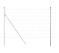 Yisssmeng Silver Garden Fence 1,6 x 10 m Steel & PVC Euro Panel Kit with Posts Wire & Tensioners Modern Privacy for Yard Patio Pet Barrier Outdoor Recinzione