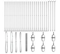 Yisssmeng Silver Steel Garden Fence 50 x 1,6 m 50 mm Mesh Modern Mesh Panel Set with 22 posts Weather-Resistant Outdoor Barrier for Yard Patio Pet Safety