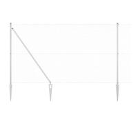 Yisssmeng Silver Steel Garden Fence - Barriera da giardino, 10 x 1,6 m, con 14 punte da 25 mm, in rete, design moderno, robusta, per esterni, patio animali domestici