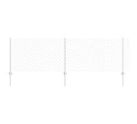 Yisssmeng Silver Steel Garden Fence Panel 0,8 x 25 m with Posts, Modern Outdoor Privacy Screen for Yard Patio Balcony, Robusto Weather-Resistant Border Kit for Pets and Plants