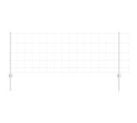 Yisssmeng Silver Steel Garden Fence Panel 0,8 x 50 m with Posts Modern Design Robusto Outdoor Privacy Screen for Yard Patio Balcony