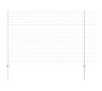 Yisssmeng Silver Steel Garden Fence Panel 1,5 x 10 m Modern Outdoor Privacy Screen Kit with Post for Yard Patio Balcony Pet Barrier Easy Assembly