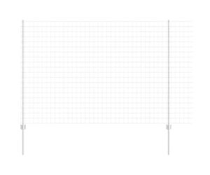 Yisssmeng Silver Steel Garden Fence Panel 1,5 x 10 m Modern Outdoor Privacy Screen Kit with Post for Yard Patio Balcony Pet Barrier Easy Assembly