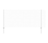 Yisssmeng Silver Steel Garden Fence Panel 1000 x 270 x 100 cm Modern Mesh Border with Post for Outdoor Privacy, Pet Barrier, Patio Lawn Yard