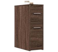 Yisssmeng Slim Bathroom Storage Cabinet 22 x 44 x 61,5 cm Narrow Rolling Cupboard in Brown Oak Look Wood Party Board Organizer on Wheels for Bathroom Kitchen Living Room Entryway