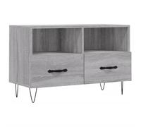 Yisssmeng Sonoma - Mobile per TV, 80 x 36 x 50 cm, in legno con gambe in ferro, moderno pannello basso con 2 cassetti e 2 scomparti, stabile tavolo per soggiorno, camera da letto, corridoio