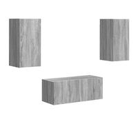 Yisssmeng Sonoma - Set basso per TV, montaggio a parete, 98 x 31 x 29,5 cm, in legno, design moderno, risparmio di spazio, per soggiorno, home entertainment