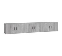 Yisssmeng Sonoma - Set di 3 tavole basse da parete, 80 x 34,5 x 40 cm, in legno con ante e scomparti, design moderno, salvaspazio, per soggiorno, corridoio, camera da letto