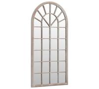 Yisssmeng Specchio da giardino color sabbia, 90 x 45 cm, in ferro, da | Lo specchio rustico da parete per esterni con effetto sabbia aggiunge larghezza ottica su balconi, terrazze e pareti del