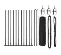 Yisssmeng Steel Garden Fence Kit 36 mm Mesh Gray Posts Modern Durable Outdoor Privacy Barrier for Yard Patio Pet Barrier