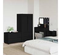Yisssmeng Storage Cabinet nero, 80 x 48 x 57 cm, materiale in legno con 2 scomparti e cassetti, per lounge camera da letto e corridoio minimalista