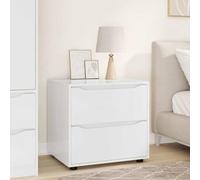Yisssmeng Storage Cabinet White Gloss 60 x 48 x 57 cm Modern Woodlook Credenza con Drawer e 2 scomparti Easy Assembly for Living Room Bedroom Hallway