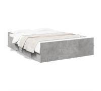 Yisssmeng Struttura letto con cassetti, grigio cemento, 135 x 190 cm, in legno, design moderno, robusto e durevole, per camera dei ragazzi, camera degli ospiti, camera da letto
