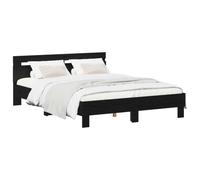 Yisssmeng Struttura per letto, 135 x 190 cm, in legno di rovere nero