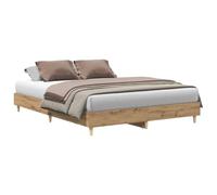 Yisssmeng Struttura per letto da 150 x 200 cm, in rovere Artisan, stabile letto matrimoniale con rete a doghe, moderno letto futon e telaio per camera da letto, senza materasso