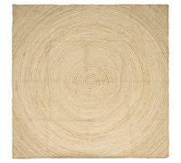 Yisssmeng Tappeto in iuta naturale, bianco, 240 x 240 cm, rotondo, design moderno, robusto e durevole, per soggiorno, camera da letto, sala da pranzo