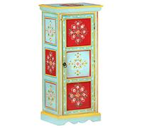 Yisssmeng Tavola alta dipinta a mano, 40 x 30 x 90 cm, in legno massello di mango e MDF, 3 ripiani, fissaggio a parete, arte artigianale per Living Room, Corridor, Bedroom