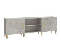 Yisssmeng Tavola bassa per TV, 150 x 30 x 50 cm, grigio cemento, legno e eucalipto