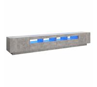 Yisssmeng Tavola bassa per TV con LED RGB, grigio cemento, 260 x 35 x 40 cm, design moderno, robusta console in legno con 3 scomparti, supporto per TV, soggiorno, ufficio e camera da letto
