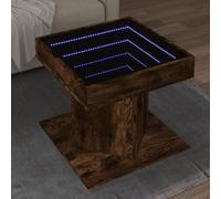 Yisssmeng Tavolino da caffè a LED, 50 x 50 x 45 cm, in legno con specchio RGB, infinito, moderno, per divano, divano, tavolino piccolo