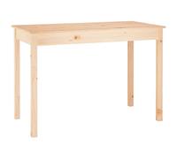 Yisssmeng Tavolo da pranzo, 110 x 55 x 75 cm, in legno massiccio di pino per sala da pranzo e cucina, robusto tavolo in legno dal design rustico, legno naturale non trattato, tavolo da pranzo