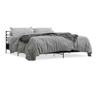Yisssmeng Telaio letto nero, 200 x 200 cm, materiale in legno e metallo, design moderno, robuste gambe in metallo, testiera stabile per un sonno riposante, per camera da letto, camera dei ragazzi e