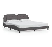 Yisssmeng Telaio letto Zara grigio 180 x 200 cm in ecopelle con testiera, design moderno, robusto e durevole, per camera da letto e camera degli ospiti