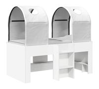 Yisssmeng Telaio per letto bianco in legno, moderno letto con tunnel, 4 pezzi, telaio stabile per 2 persone fino a 120 kg, struttura letto a soppalco con vano portaoggetti sotto il letto