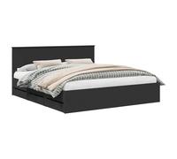Yisssmeng Telaio per letto da 180 x 200 cm, con 6 cassetti, nero, moderno, in legno, con testiera e rete a doghe, per camera da letto, letto matrimoniale