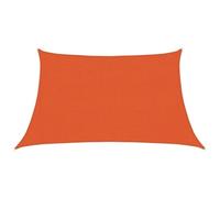 Yisssmeng Tenda da sole 160 g/m², trapezio, arancione, 3/4 x 2 m, HDPE, resistente alle intemperie, con fissaggio in acciaio inox e 4 corde, protezione solare salvaspazio per giardino, terrazza