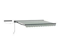 Yisssmeng Tenda da sole 3,5 x 2,5 m, estensibile, con braccio articolato, con telecomando e manovella, semicassetta, telaio verniciato a polvere, ombreggiante per terrazza, antracite