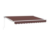 Yisssmeng Tenda da sole 3 x 2,5 m, marrone, retrattile, con braccio articolato, per terrazza e balcone, tenda da sole manuale con manovella, telaio in acciaio verniciato a polvere, montaggio a parete