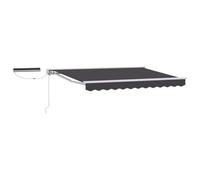 Yisssmeng Tenda da sole con braccio articolato, 2,5 x 2 m, estensibile con telecomando, semicassetta, tenda da sole per terrazza e giardino, telaio in alluminio bianco, tessuto antracite